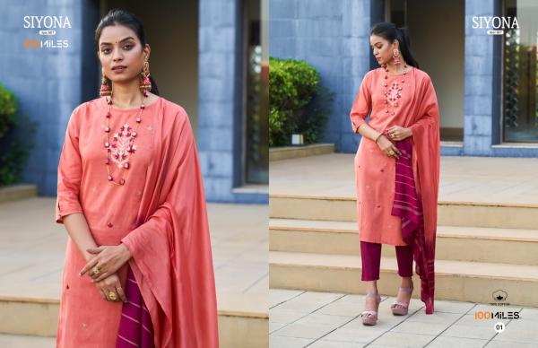 100 Miles Siyona Cotton  Kurti Pant With Dupatta